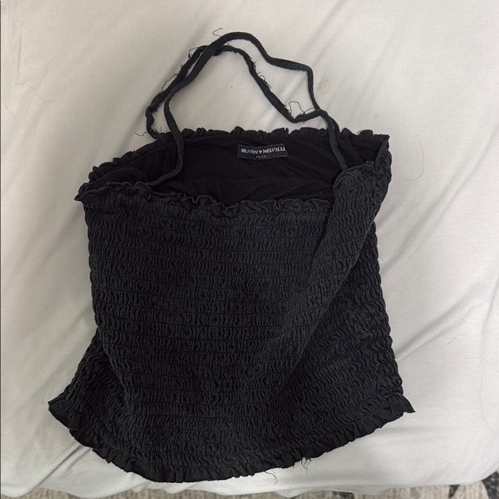 Brandy Melville Black Rutched Tank Top